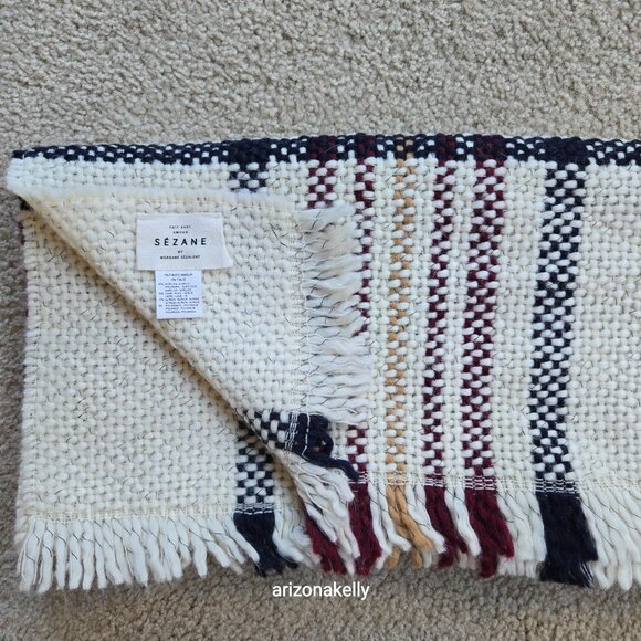 Sézane Scarf Tweedy Chunky Plaid Wool Alpaca - Picture 15 of 16